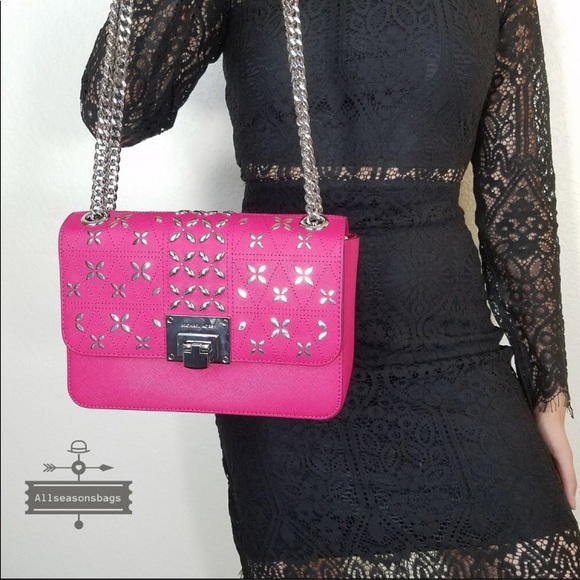 Michael Kors Mk Tina Medium Shoulder Flap Tote Bag - Picture 5 of 6